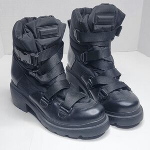 Kendall & Kylie Techno Fabric and Eco Leather Lace Up Boots